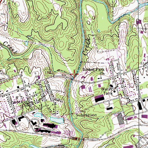 Topographic Map of Bearskin Creek, NC
