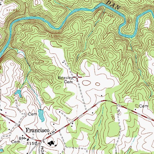 Topographic Map of Beasley Cemetery, NC