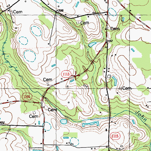 Topographic Map of Beasley Store, NC