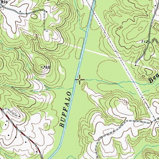 Topographic Map of Beason Creek, NC