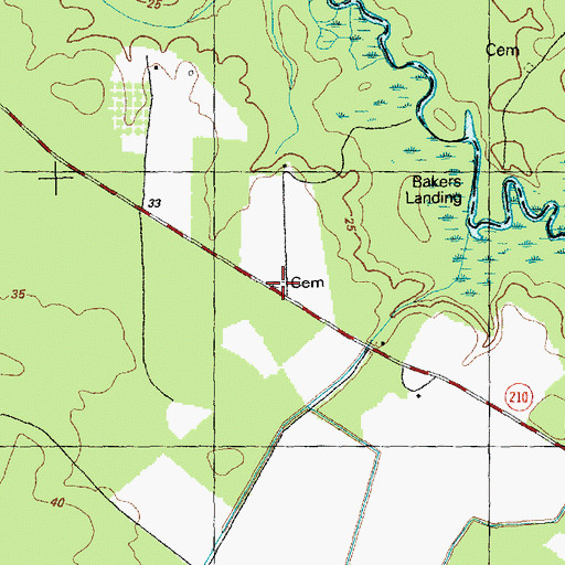 Topographic Map of Beatty Cemetery, NC