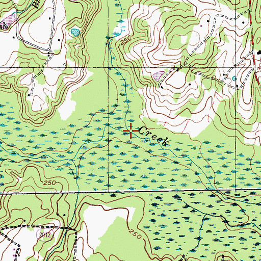 Topographic Map of Beaver Creek, NC