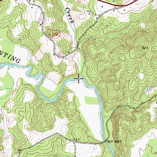 Topographic Map of Beaver Creek, NC