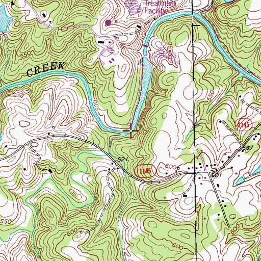Topographic Map of Beaver Creek, NC