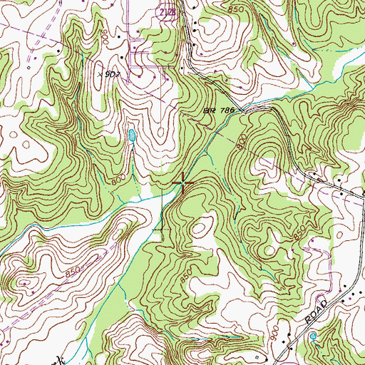 Topographic Map of Beaver Creek, NC