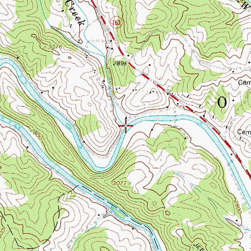 Topographic Map of Beaver Creek, NC