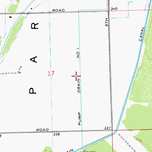 Topographic Map of Pump Drain Number One, AZ