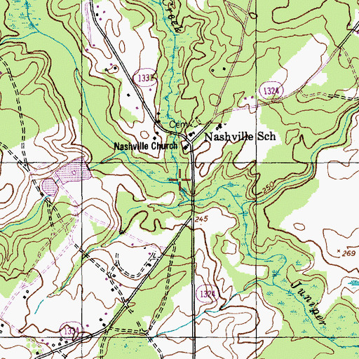 Topographic Map of Beaver Dam Creek, NC