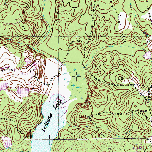 Topographic Map of Beaver Dam Creek, NC
