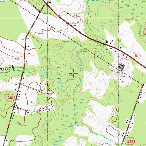 Topographic Map of Beaverdam Branch, NC