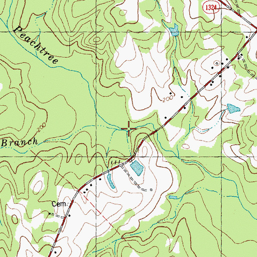 Topographic Map of Beaverdam Branch, NC