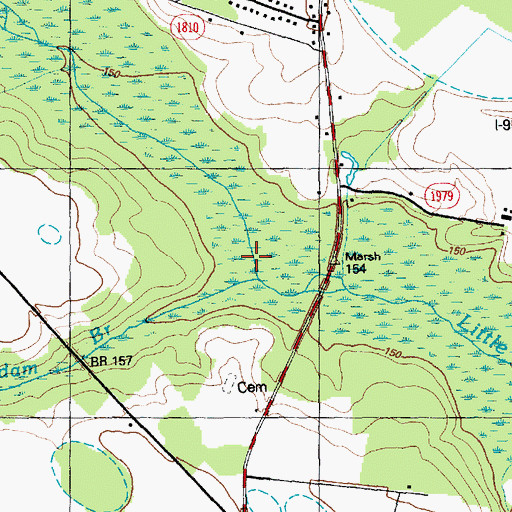 Topographic Map of Beaverdam Branch, NC