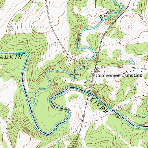 Topographic Map of Beaverdam Branch, NC