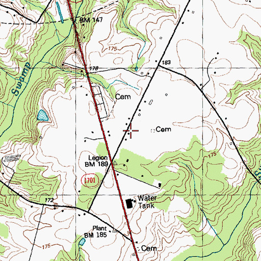 Topographic Map of Beaverdam Church, NC