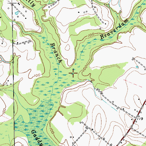 Topographic Map of Beaverdam Creek, NC