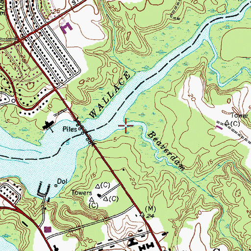 Topographic Map of Beaverdam Creek, NC