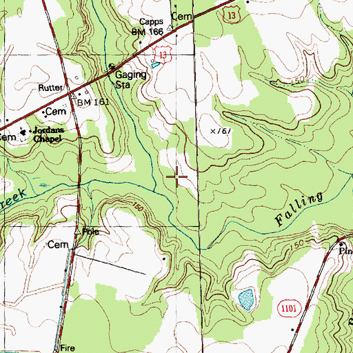 Topographic Map of Beaverdam Creek, NC
