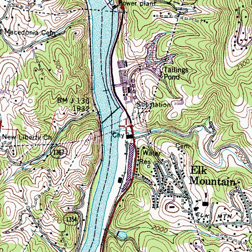 Topographic Map of Beaverdam Creek, NC