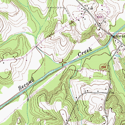 Topographic Map of Beaverdam Creek, NC