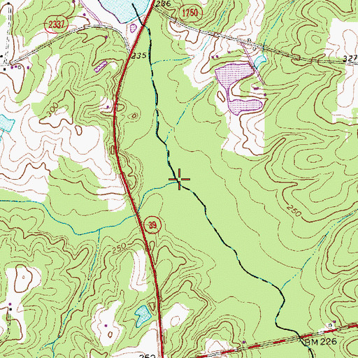 Topographic Map of Beaverdam Creek, NC
