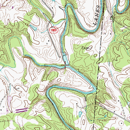 Topographic Map of Beaverdam Creek, NC