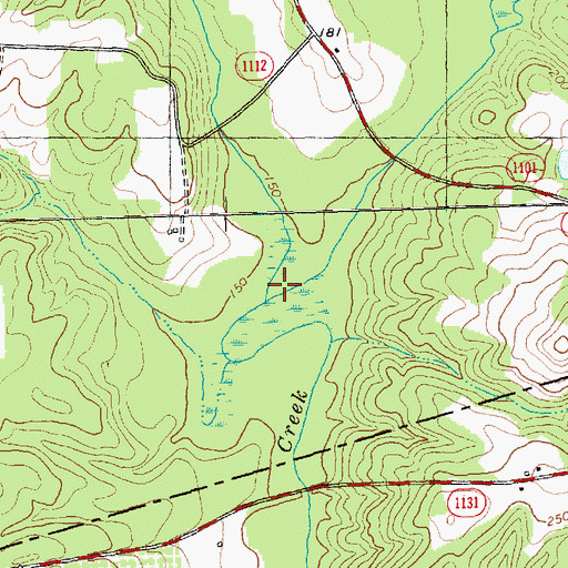 Topographic Map of Beaverdam Creek, NC