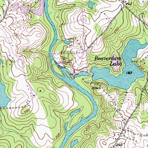 Topographic Map of Beaverdam Creek, NC