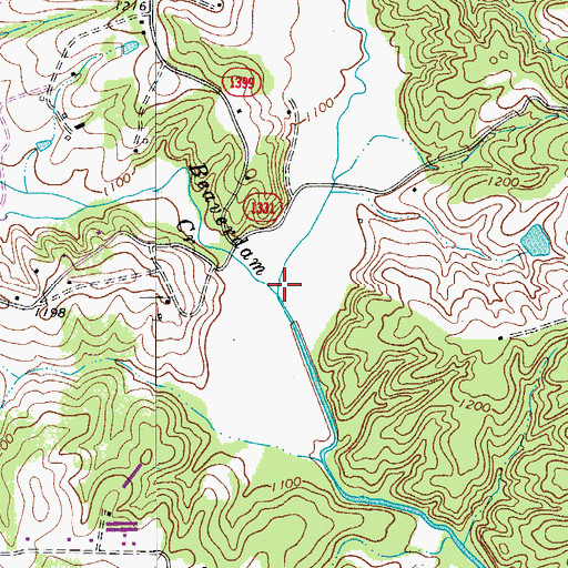 Topographic Map of Beaverdam Creek, NC