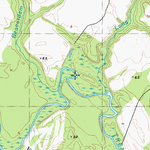 Topographic Map of Beaverdam Creek, NC