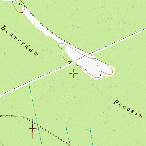 Topographic Map of Beaverdam Pocosin, NC