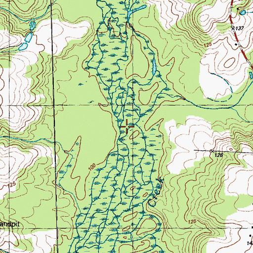 Topographic Map of Beaverdam Swamp, NC