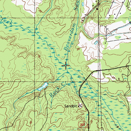 Topographic Map of Beaverdam Swamp, NC