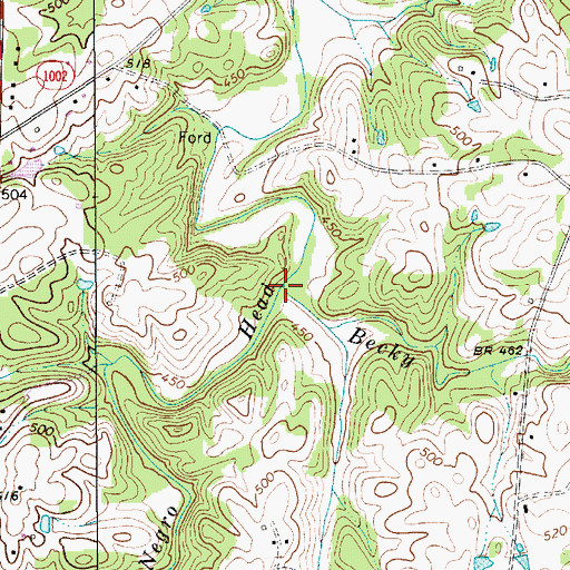 Topographic Map of Becky Branch, NC