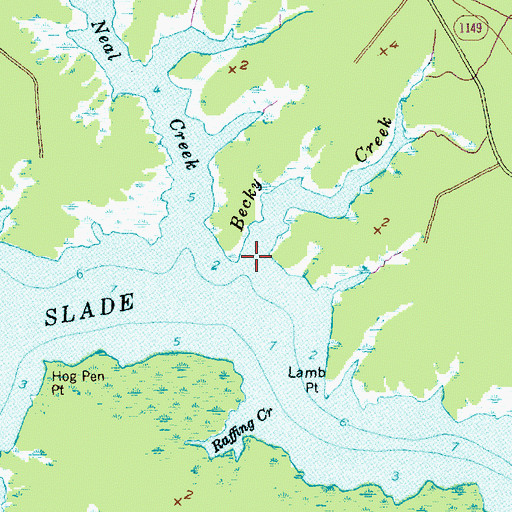Topographic Map of Becky Creek, NC