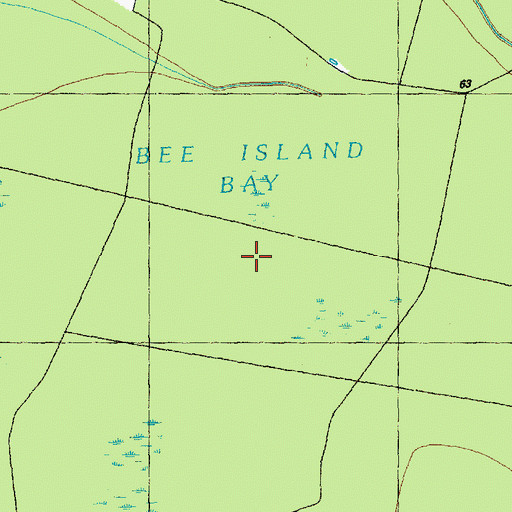 Topographic Map of Bee Island Bay, NC