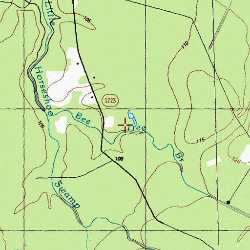 Topographic Map of Bee Tree Branch, NC