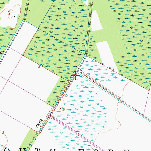 Topographic Map of Bee Tree Canal, NC