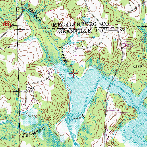 Topographic Map of Beech Creek, NC
