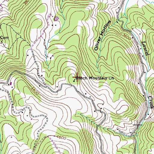 Topographic Map of Beech Mountain Church, NC