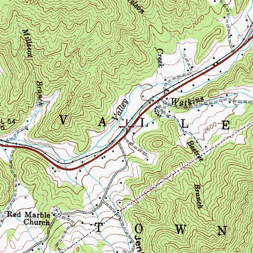 Topographic Map of Beetree Branch, NC