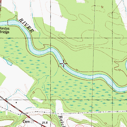 Topographic Map of Belch Branch, NC