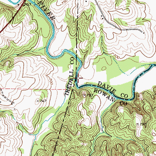Topographic Map of Bell Branch, NC