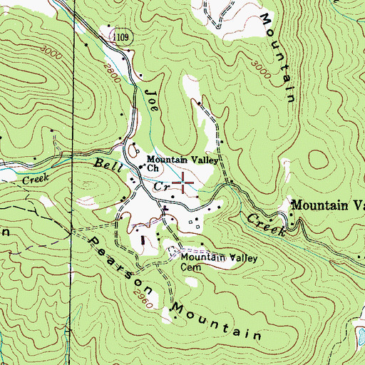 Topographic Map of Bell Creek, NC