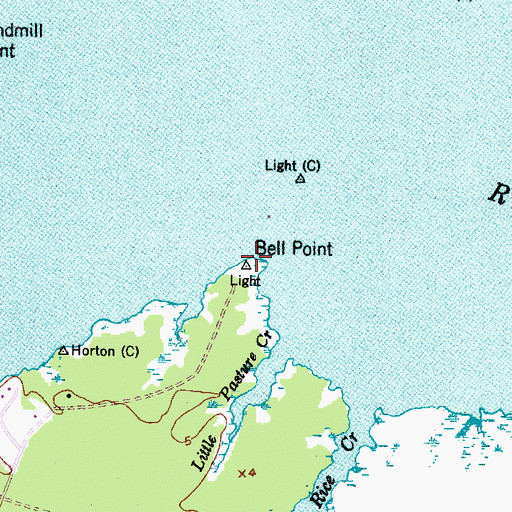Topographic Map of Bell Point, NC