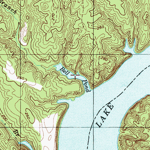 Topographic Map of Bell Pond, NC