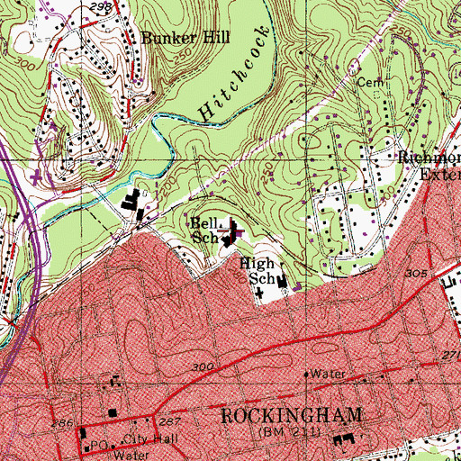 Topographic Map of Bell School, NC