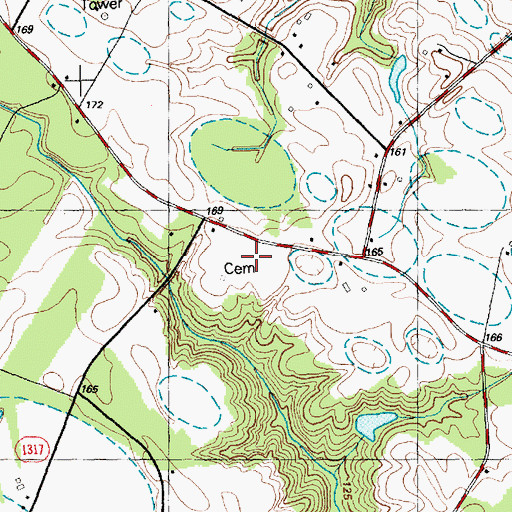 Topographic Map of Bellevoir School, NC
