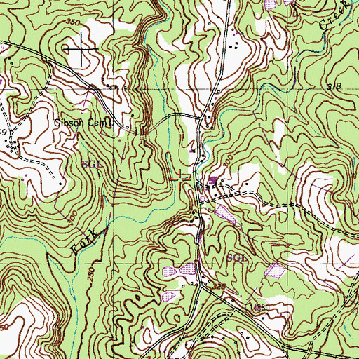 Topographic Map of Bells Creek, NC