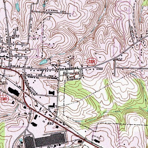 Topographic Map of Belmont Cemetery, NC