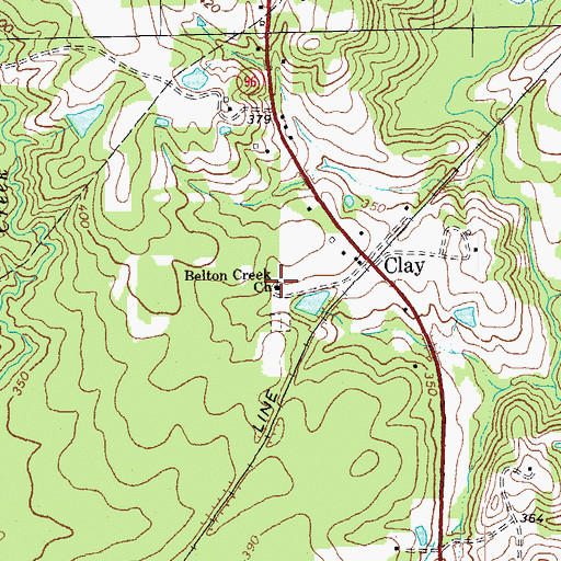 Topographic Map of Belton Creek Church, NC